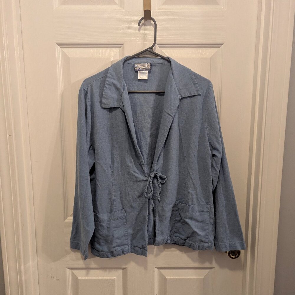Linen & Rayon blend blue jacket - M